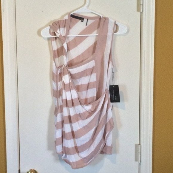 L.A.M.B. women's XS cotton linen blend twisty tank - Picture 2 of 6